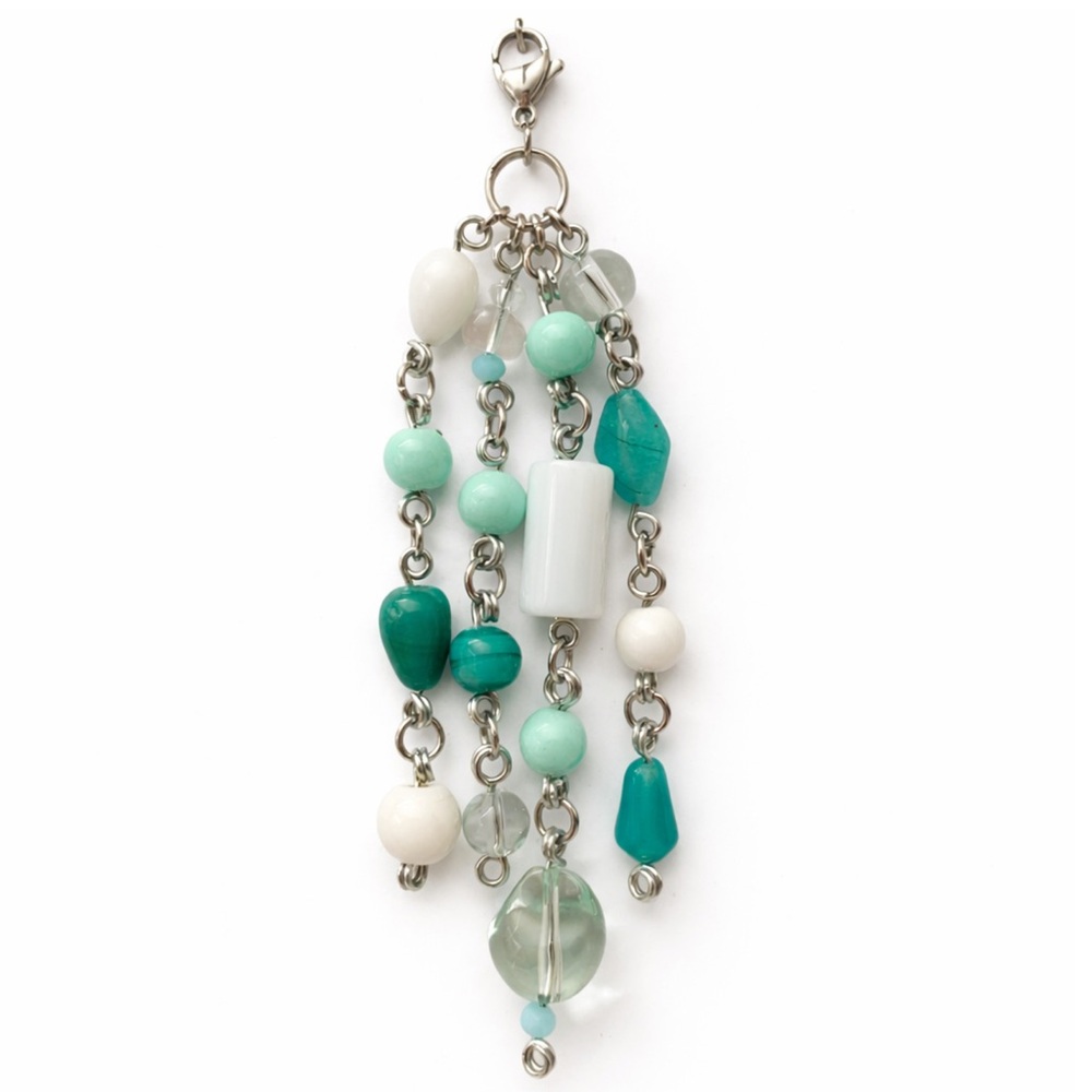 Mint Green Beaded Charm | Keychain Bag Charm Zipper Pull Handmade